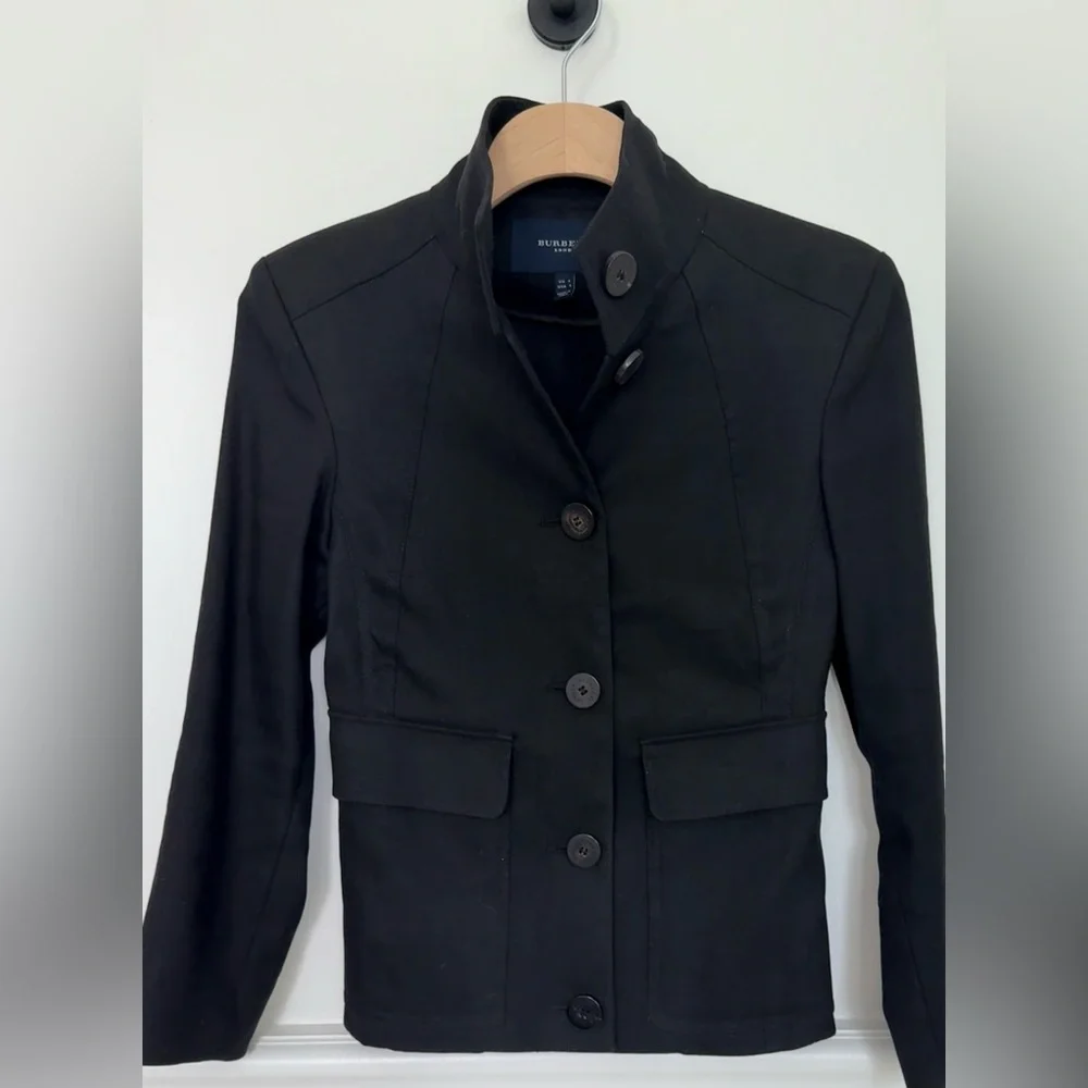 Burberry London Black Silk Cotton Weave Jacket • 4 - Picture 3 of 15